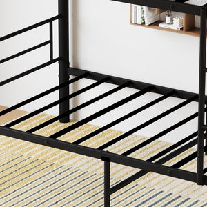 English Elm Bedroom Steel Triple Bunk Bed Twin Convertible Three Independent Sleeping Units W1671S00015