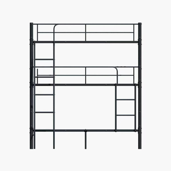 English Elm Bedroom Steel Triple Bunk Bed Twin Convertible Three Independent Sleeping Units W1671S00015
