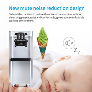 English Elm Commercial Soft Serve Ice Cream Machine Three Flavor SUS304 Steel 30L Per Hour W1676P146593