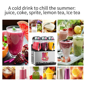 English Elm 110V Commercial Frozen Drink Machine 45L Triple Tank Stainless Steel Bar Cafe Use W1676P146602