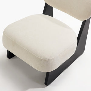 English Elm 26" Boucle Upholstered Lounge Chair with Black Metal Legs for Scandinavian Living Spaces W1687P372431