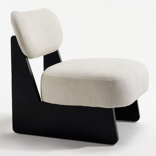 English Elm 26" Boucle Upholstered Lounge Chair with Black Metal Legs for Scandinavian Living Spaces W1687P372431