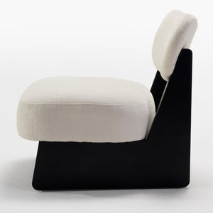 English Elm 26" Boucle Upholstered Lounge Chair with Black Metal Legs for Scandinavian Living Spaces W1687P372431