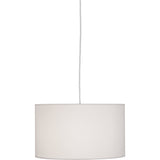 Robert Abbey Elena Pendant Painted White Finish Pearl Dupioni Fabric Shade With Fabric Diffuser