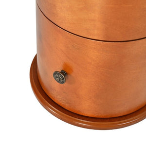 English Elm Modern Nightstand with Charging Station Pull Out Tray and Dual Cup Holder Storage Walnut W1693P498124