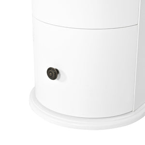 English Elm Modern Nightstand with Charging Station Pull Out Tray and Dual Cup Holder Storage White W1693P498125