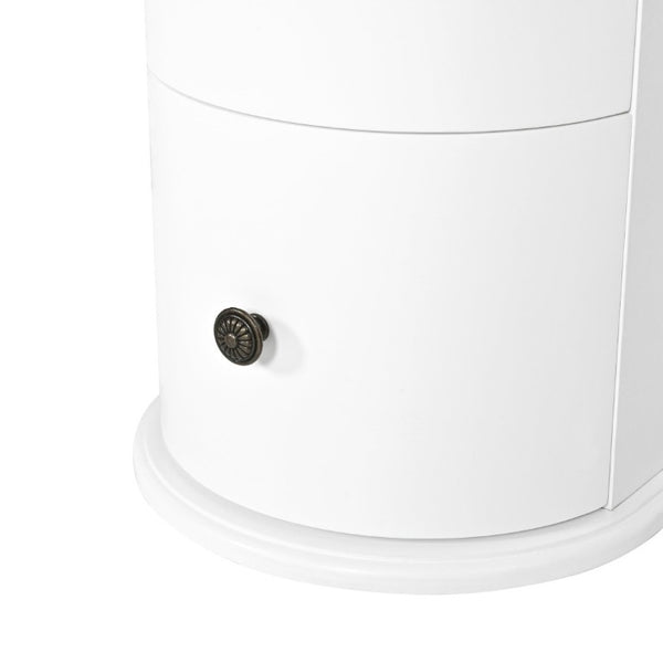 English Elm Modern Nightstand with Charging Station Pull Out Tray and Dual Cup Holder Storage White W1693P498125