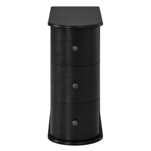 English Elm Modern Nightstand with Charging Station Pull Out Tray and Dual Cup Holder Storage Black W1693P498126
