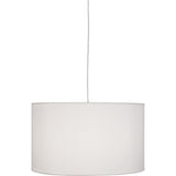 Robert Abbey Elena Pendant Painted White Finish Pearl Dupoini Fabric Shade With Fabric Diffuser