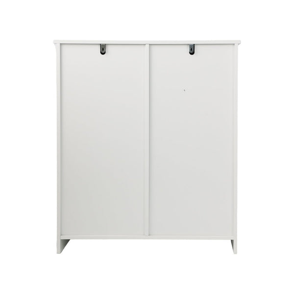 English Elm Flip-top Louvered Laundry Cabinet Dual Compartment Vented Floor Standing Storage W1706P518874