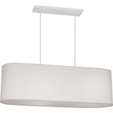 Robert Abbey Elena Pendant Painted White Finish Pearl Dupioni Fabric Shade