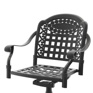 English Elm Cast Aluminum Swivel Rocker Pair Rust Proof Outdoor Patio Lounging Seating Duo Black - B W1710P251335