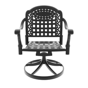 English Elm Cast Aluminum Swivel Rocker Pair Rust Proof Outdoor Patio Lounging Seating Duo Black - B W1710P251335