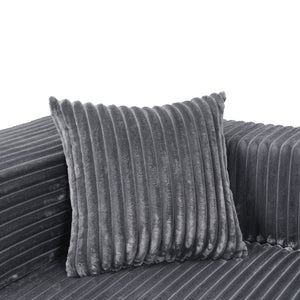 English Elm Modern Chenille Sectional with Right Chaise Modular Living Room Sofa and Six Pillows W1710P293205