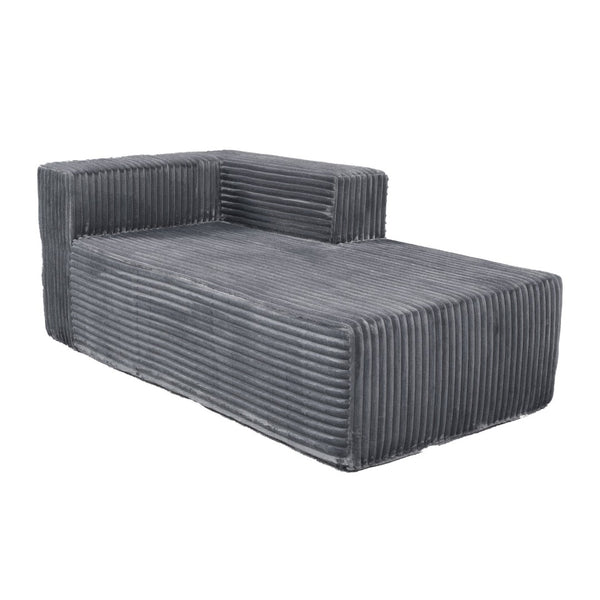English Elm Modern Chenille Sectional with Right Chaise Modular Living Room Sofa and Six Pillows W1710P293205