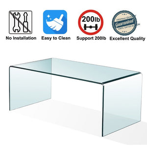 English Elm Big Tempered Glass Coffee Table Low Profile Sliding Panel Design for Living Rooms W1718P234153