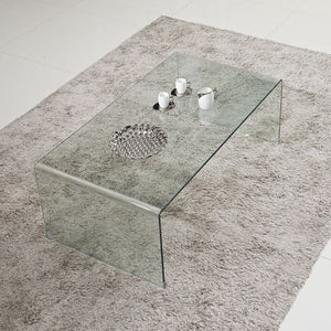 English Elm Big Tempered Glass Coffee Table Low Profile Sliding Panel Design for Living Rooms W1718P234153