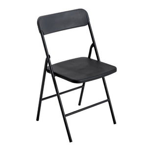 English Elm 4 Pack Stackable Steel Folding Chairs with PP Seat for Events Weddings and Office Black W1718P447156