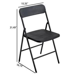 English Elm 4 Pack Stackable Steel Folding Chairs with PP Seat for Events Weddings and Office Black W1718P447156