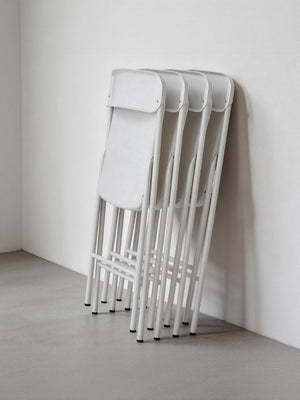 English Elm 4 Pack Stackable Steel Folding Chairs with PP Seat for Events Weddings and Office White W1718P447162