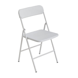 English Elm 4 Pack Stackable Steel Folding Chairs with PP Seat for Events Weddings and Office White W1718P447162