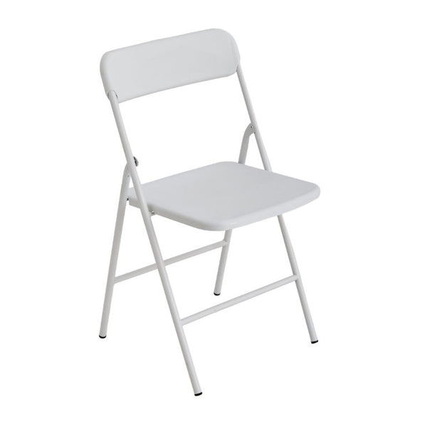 English Elm 4 Pack Stackable Steel Folding Chairs with PP Seat for Events Weddings and Office White W1718P447162
