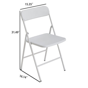English Elm 4 Pack Stackable Steel Folding Chairs with PP Seat for Events Weddings and Office White W1718P447162