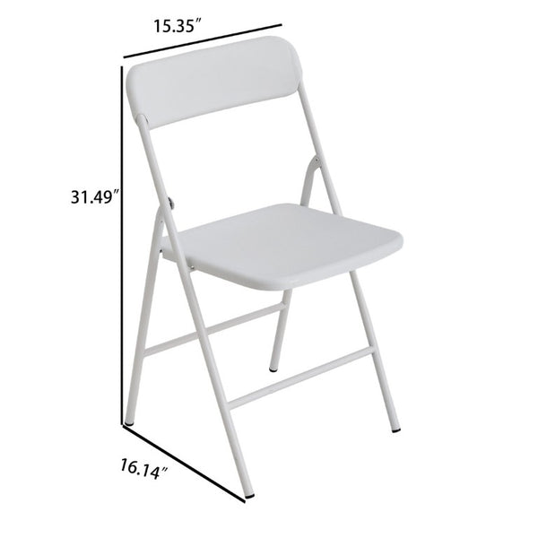 English Elm 4 Pack Stackable Steel Folding Chairs with PP Seat for Events Weddings and Office White W1718P447162