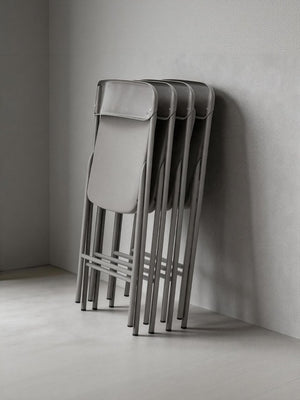 English Elm 4 Pack Stackable Steel Folding Chairs with PP Seat for Events Weddings and Office Grey W1718P447168