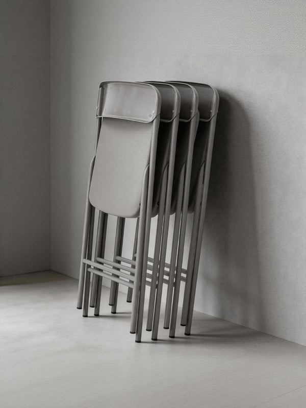 English Elm 4 Pack Stackable Steel Folding Chairs with PP Seat for Events Weddings and Office Grey W1718P447168