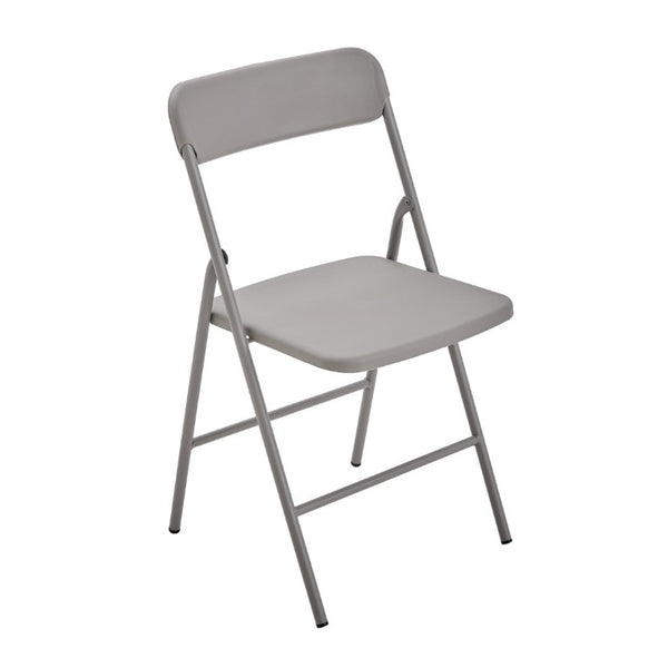 English Elm 4 Pack Stackable Steel Folding Chairs with PP Seat for Events Weddings and Office Grey W1718P447168