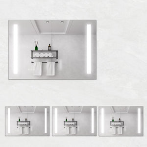 English Elm Bathroom Aluminum Medicine Cabinet with Led Mirror Defogger Dimmer and Dual Doors W1738100828