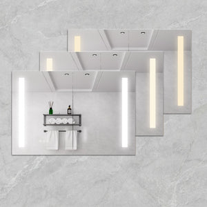 English Elm Bathroom Aluminum Medicine Cabinet with Led Mirror Defogger Dimmer and Dual Doors W1738100828