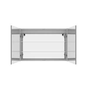 English Elm Bathroom Aluminum Medicine Cabinet with Led Mirror Defogger Dimmer and Dual Doors W1738100828