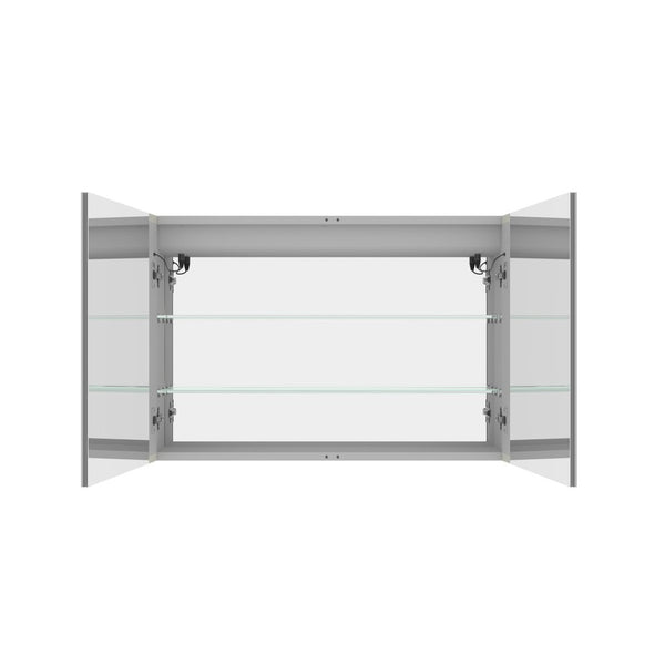 English Elm Bathroom Aluminum Medicine Cabinet with Led Mirror Defogger Dimmer and Dual Doors W1738100828