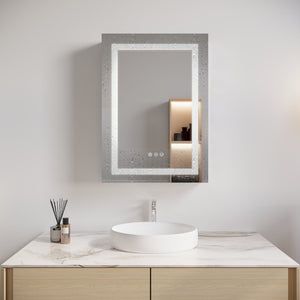 English Elm 26x20 Aluminum Led Medicine Cabinet Anti-fog Dimmable Mirror Recessed or Surface Mount W1738100833