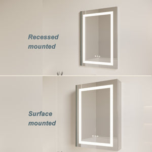 English Elm 26x20 Aluminum Led Medicine Cabinet Anti-fog Dimmable Mirror Recessed or Surface Mount W1738100833
