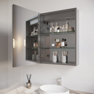 English Elm 26x20 Aluminum Led Medicine Cabinet Anti-fog Dimmable Mirror Recessed or Surface Mount W1738100833