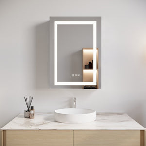 English Elm 26x20 Aluminum Led Medicine Cabinet Anti-fog Dimmable Mirror Recessed or Surface Mount W1738100833