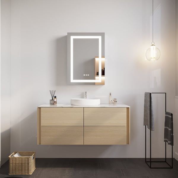 English Elm 26x20 Aluminum Led Medicine Cabinet Anti-fog Dimmable Mirror Recessed or Surface Mount W1738100833