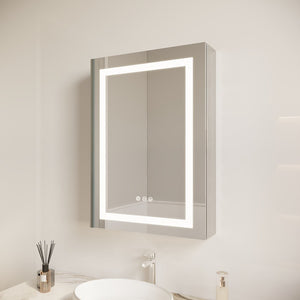 English Elm 26x20 Aluminum Led Medicine Cabinet Anti-fog Dimmable Mirror Recessed or Surface Mount W1738100833