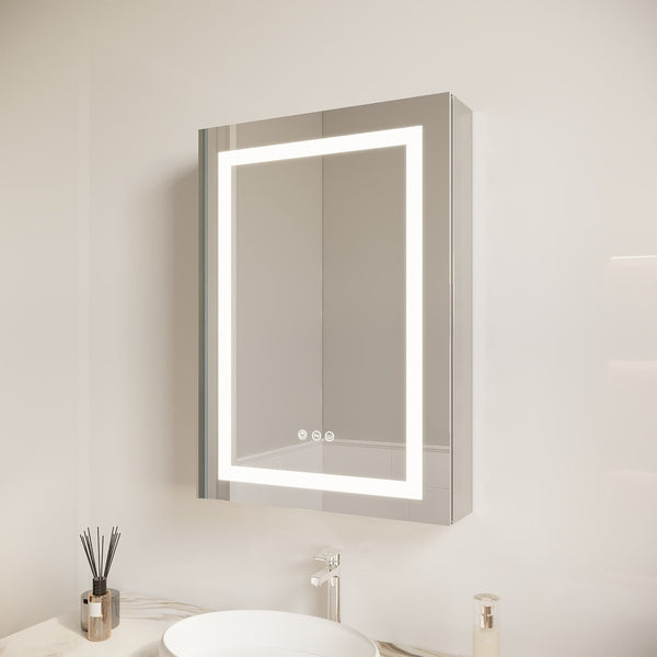English Elm 26x20 Aluminum Led Medicine Cabinet Anti-fog Dimmable Mirror Recessed or Surface Mount W1738100833