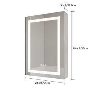 English Elm 26x20 Aluminum Led Medicine Cabinet Anti-fog Dimmable Mirror Recessed or Surface Mount W1738100833