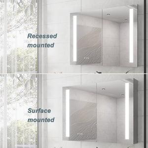 English Elm 36 X 30 Aluminum Medicine Cabinet Led Lighted Vanity Mirror Anti-fog Dimmable Bath W1738100836