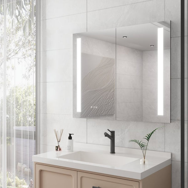 English Elm 36 X 30 Aluminum Medicine Cabinet Led Lighted Vanity Mirror Anti-fog Dimmable Bath W1738100836