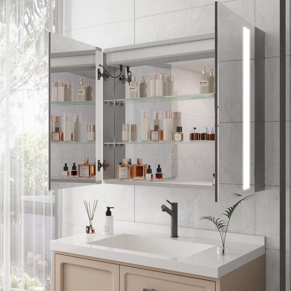 English Elm 36 X 30 Aluminum Medicine Cabinet Led Lighted Vanity Mirror Anti-fog Dimmable Bath W1738100836