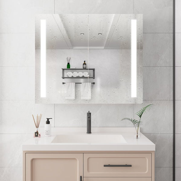 English Elm 36 X 30 Aluminum Medicine Cabinet Led Lighted Vanity Mirror Anti-fog Dimmable Bath W1738100836