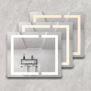 English Elm 36X30 Aluminum Medicine Cabinet with LED Vanity Mirror Anti-Fog Recessed Bath Storage W1738100838