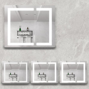 English Elm 36X30 Aluminum Medicine Cabinet with LED Vanity Mirror Anti-Fog Recessed Bath Storage W1738100838