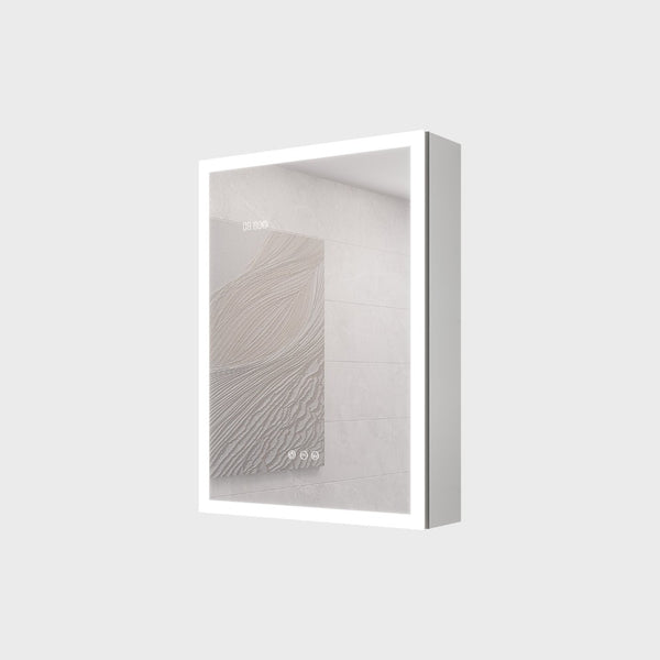 English Elm Bathroom Medicine Cabinet Led Mirror with Defogger Dimmer Clock and Aluminum Frame W1738100839
